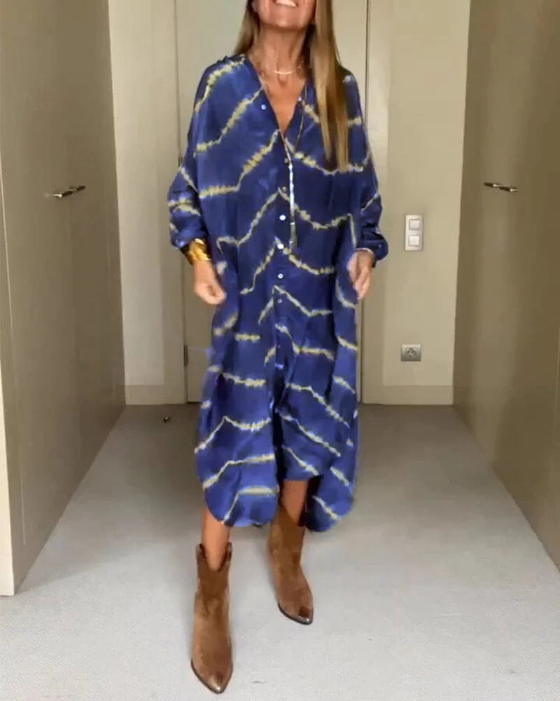 Kathiadress didelio dydžio laisvas ilgas sijonas su skaitmenine spauda-LT