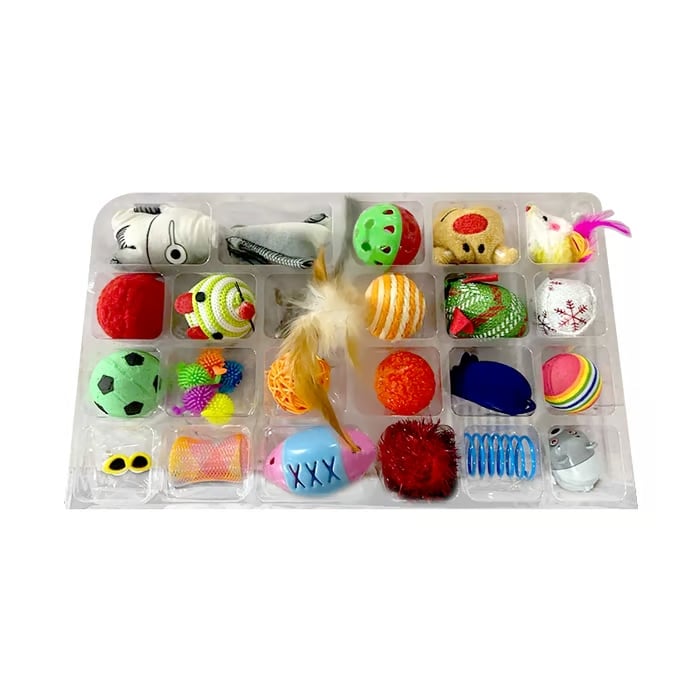 🏆Išpardavimas⚡2025 m. Advento kalendorių serija – kalėdinių laikmačių rinkinys su kačių plunksnomis. 24 dienų interaktyvus žaislas kačių mylėtojams.-LT