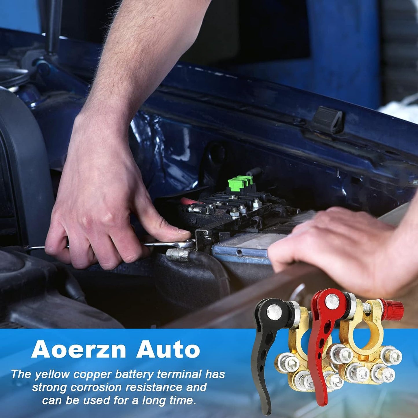 Σύνδεσμος μπαταρίας αυτοκινήτου γρήγορης αποδέσμευσης με παχιά ορειχάλκινη κεφαλή-GR