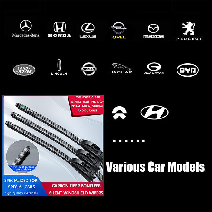 🌈 Αθόρυβες λεπίδες υαλοκαθαριστήρων από ανθρακονήματα χωρίς κόκαλα - Κάντε την οδήγησή σας κομψή, αθόρυβη και άνετη!-GR