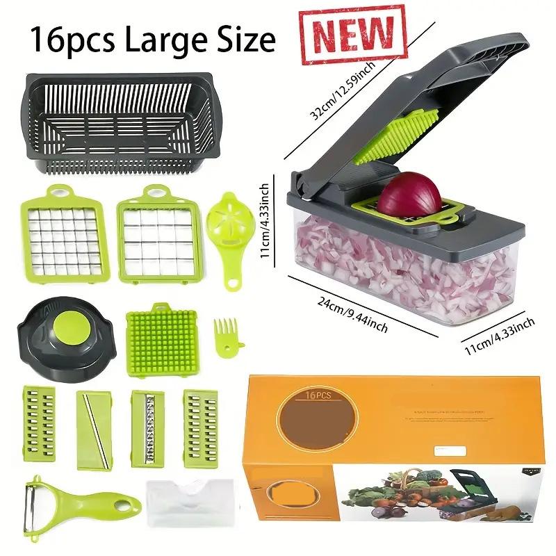 🎊 Juego de 16 piezas 🎊 Cortador multifuncional de frutas y verduras-ES