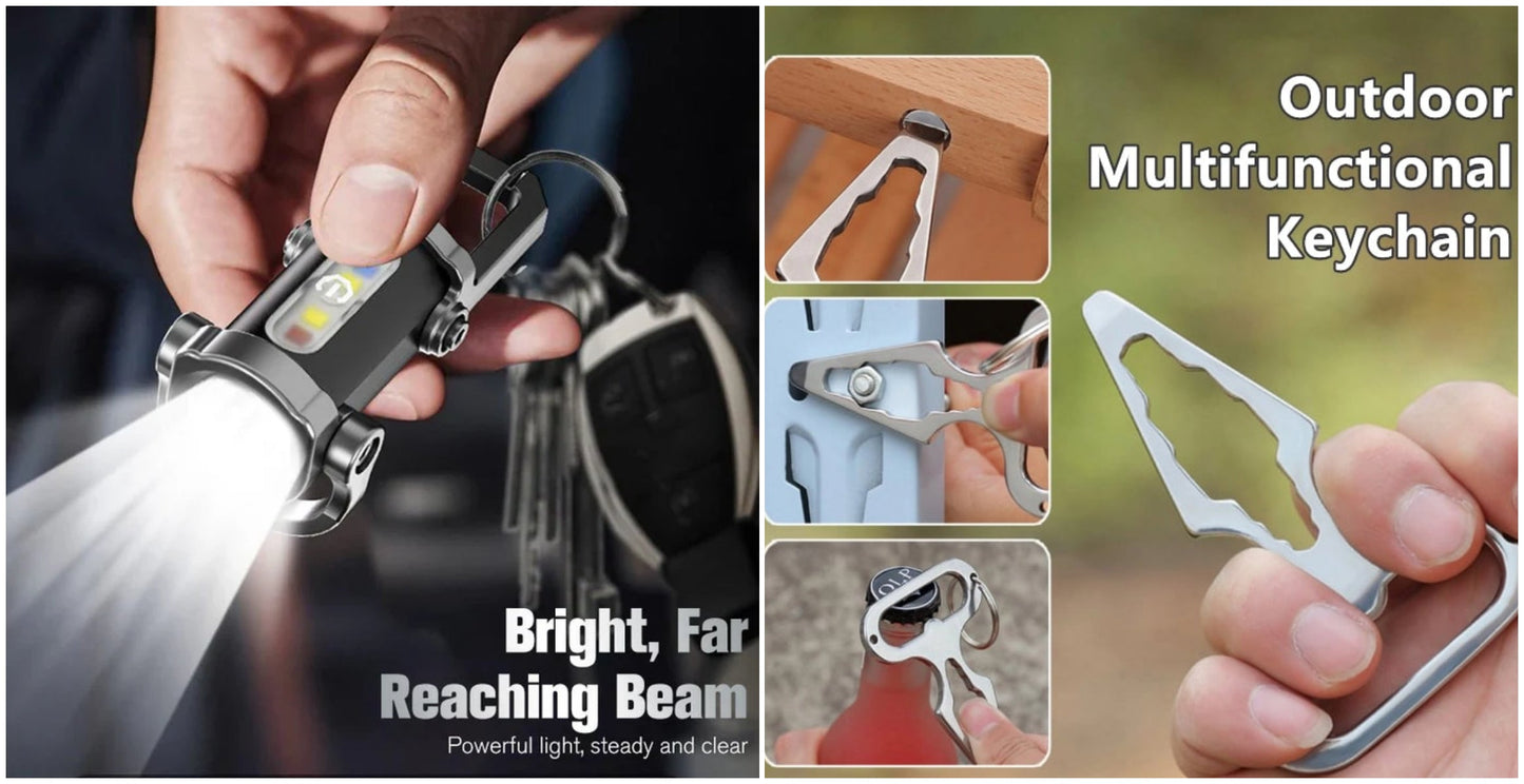 【✨1+1 δωρεάν】Φορητός, επαναφορτιζόμενος, φωτεινός φακός για μπρελόκ-GR