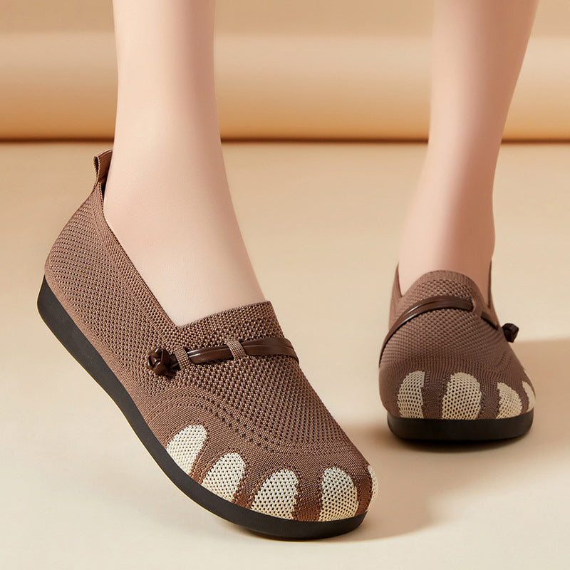 🔥Γυναικεία casual παπούτσια με ίσια, μαλακή σόλα, ρηχά, κουμπωτά-GR