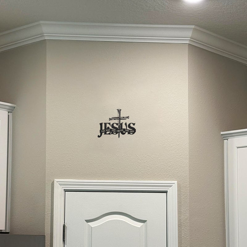 Cruz de Jesús Verdad Decoración de pared de metal-ES