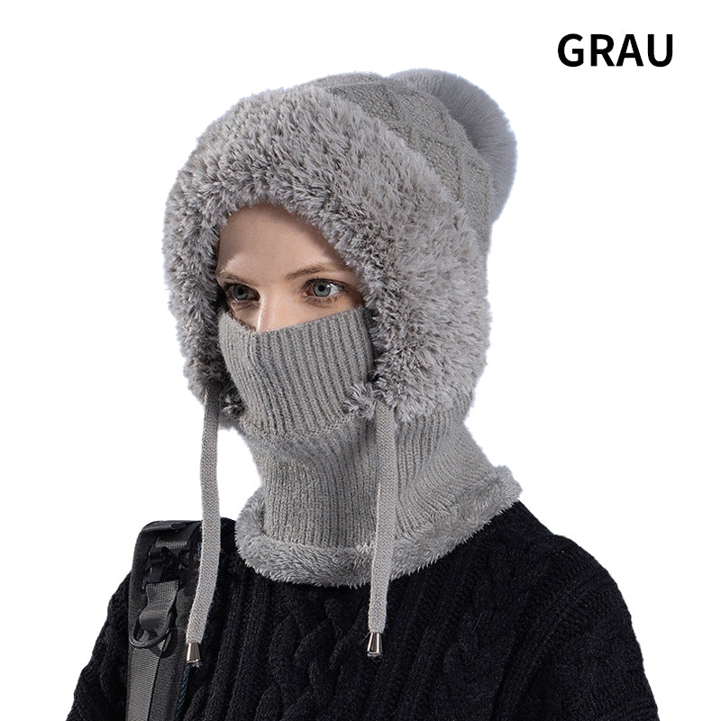 đ„Nueva oferta: elegante gorro de invierno de punto grueso, con cubrebocas y bufanda.-ES