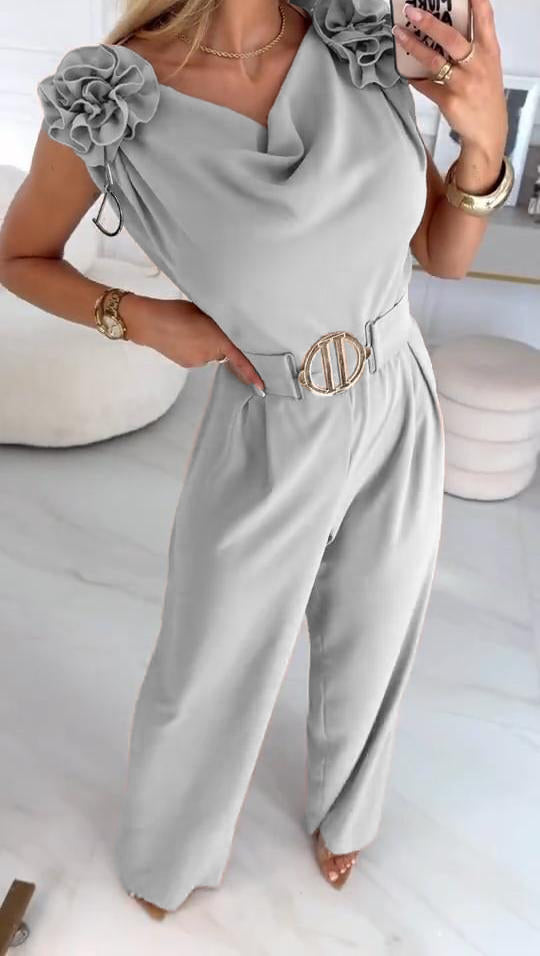 Mono de verano sin mangas para mujer con estampado floral 3D y cuello en V-ES