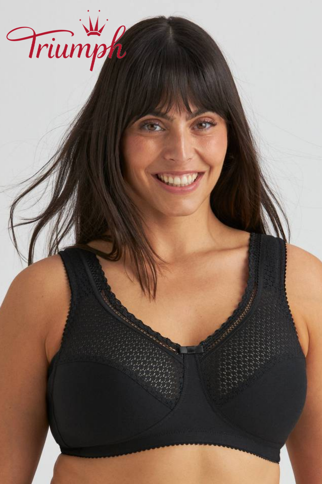 Triumph - 4-delni komplet 🔥 Modrček s potiskom in udobjem iz čipke-SI