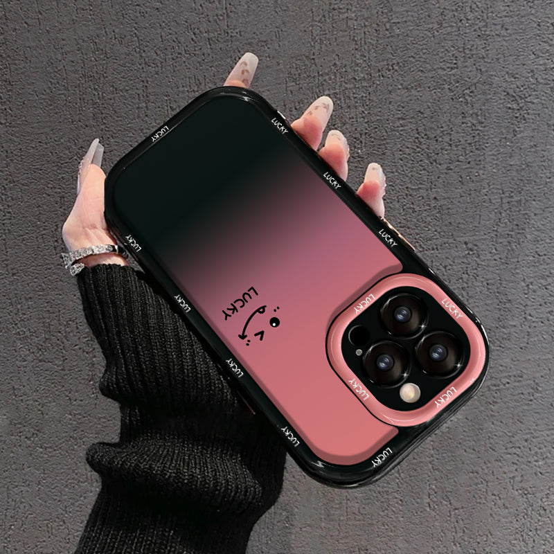 Θήκη iPhone σε ματ ντεγκραντέ – LOVE YOU & LUCKY Smiley Designs-GR