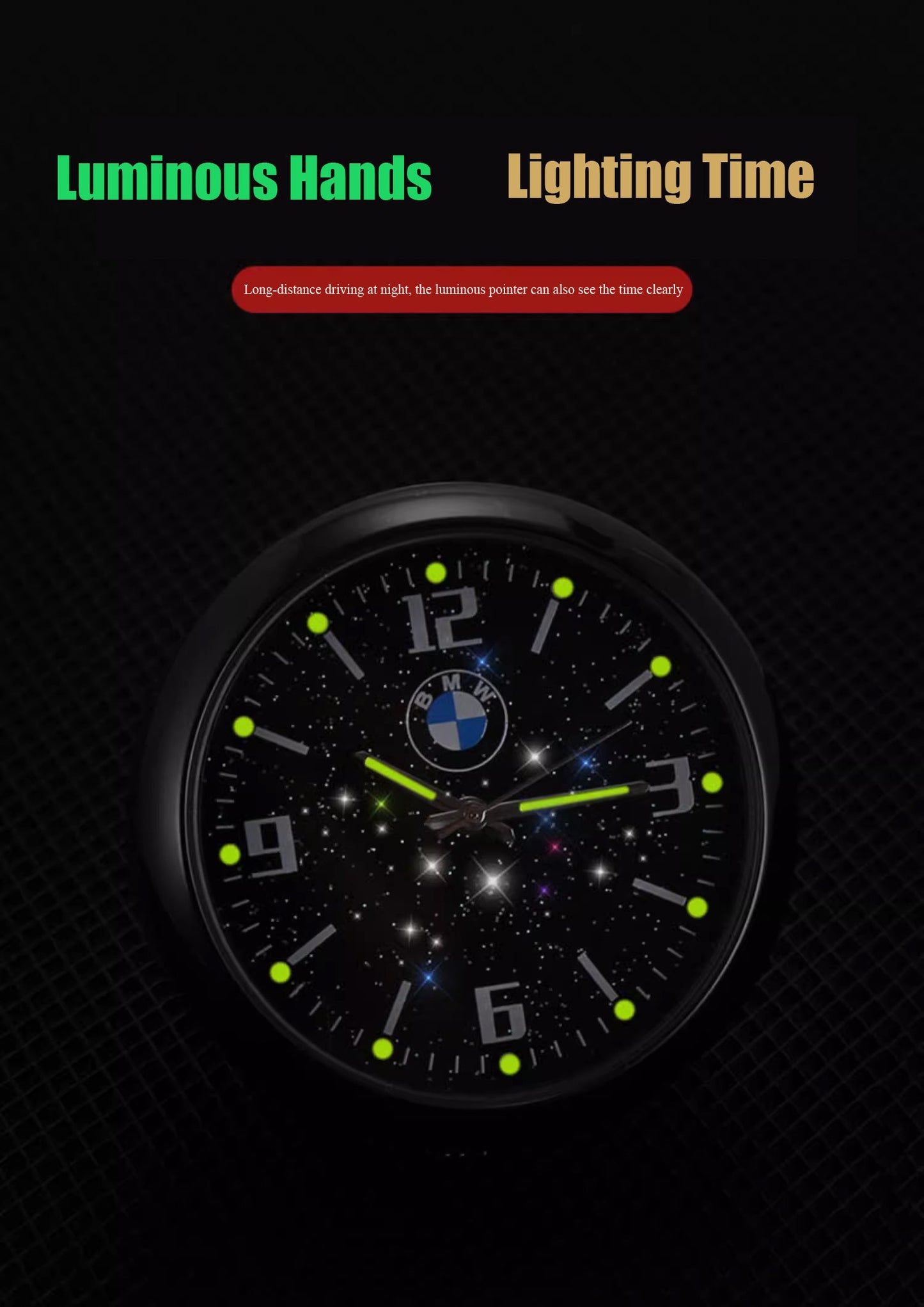 Vroča razprodaja ✨50 % popusta ✨Svetleča kvarčna avtomobilska ura-SI