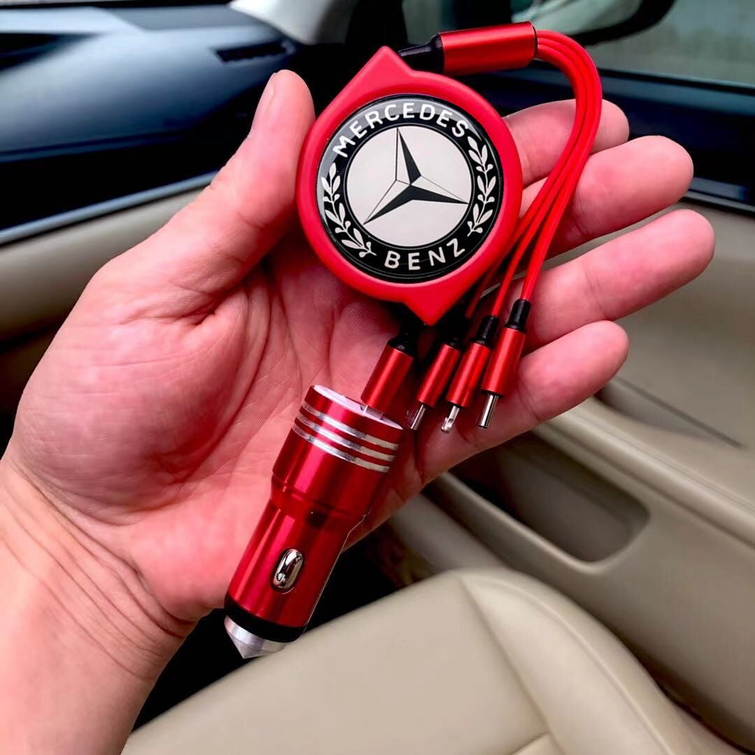 3 viename ištraukiamas automobilio duomenų kabelis + nemokamas automobilinis įkroviklis-LT