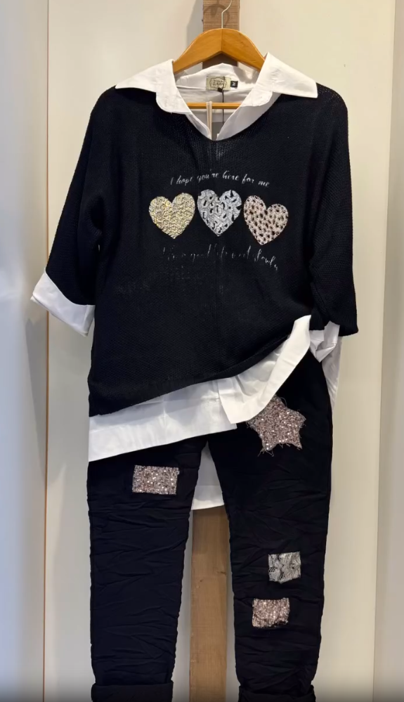 Γυναικείο casual κοστούμι, πουλόβερ και παντελόνι-GR