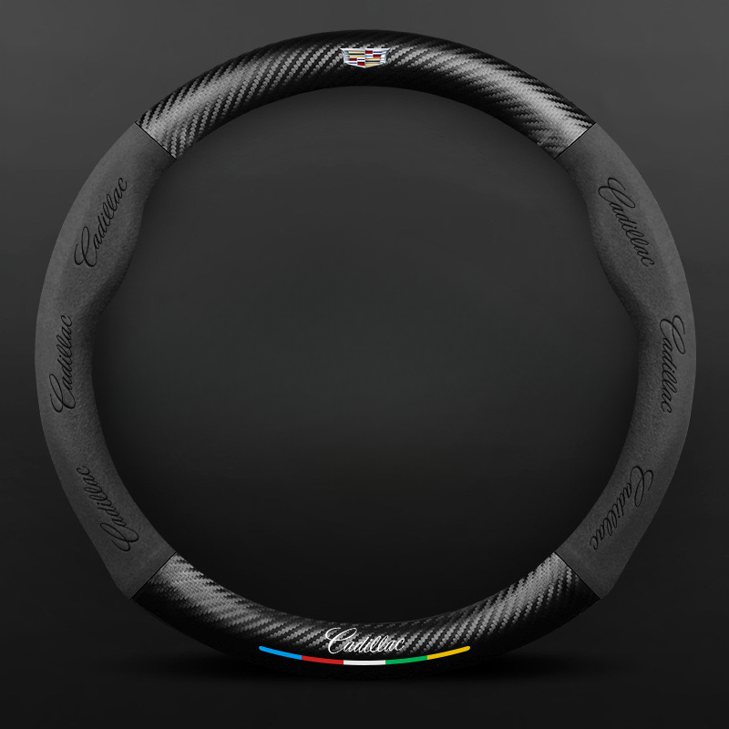 „TrackVibe“ | Juodas anglies pluošto zomšos vairo užvalkalas – neslystantis ir atsparus dilimui-LT