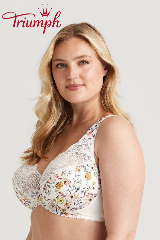 Σουτιέν 3 τεμαχίων Triumph®💖 από δαντέλα με φλοράλ κέντημα-GR