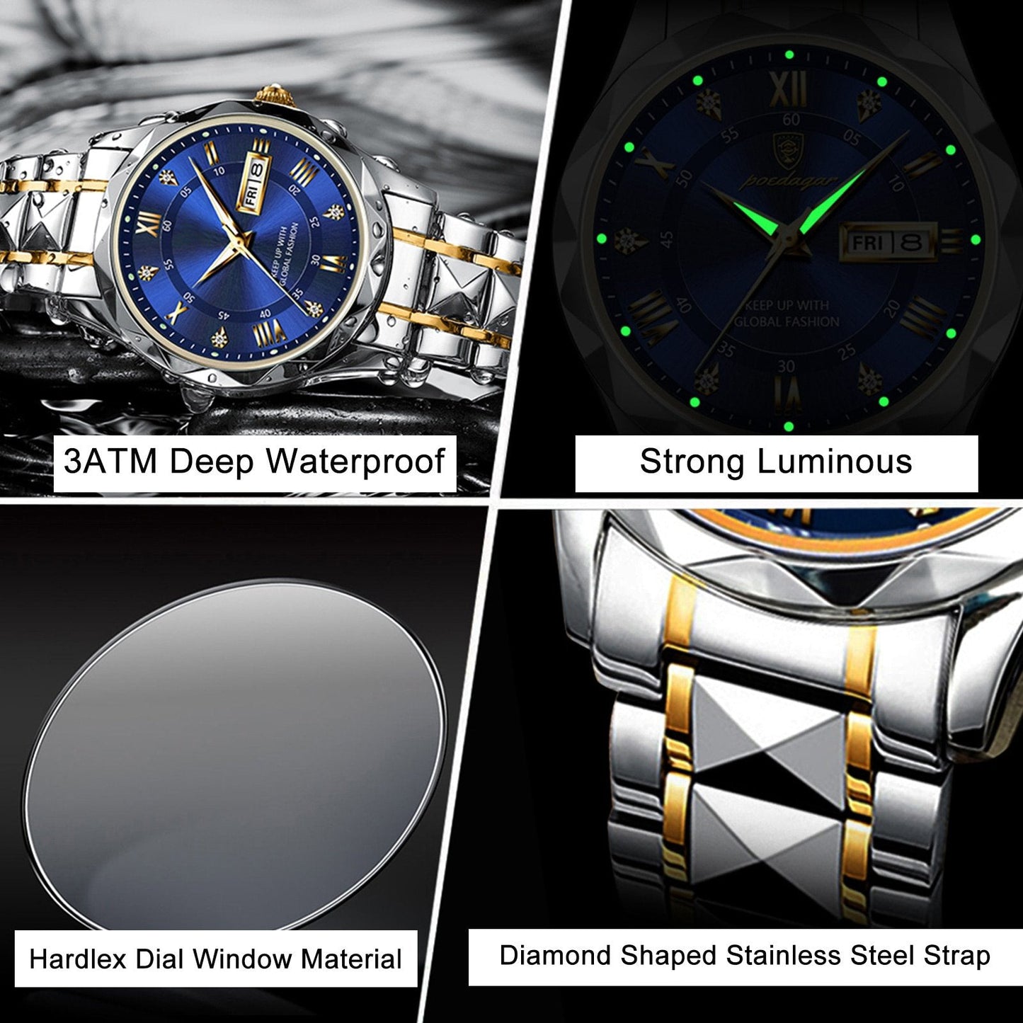 ⌚Reloj de pulsera para hombre resistente al agua con luminiscencia.-ES
