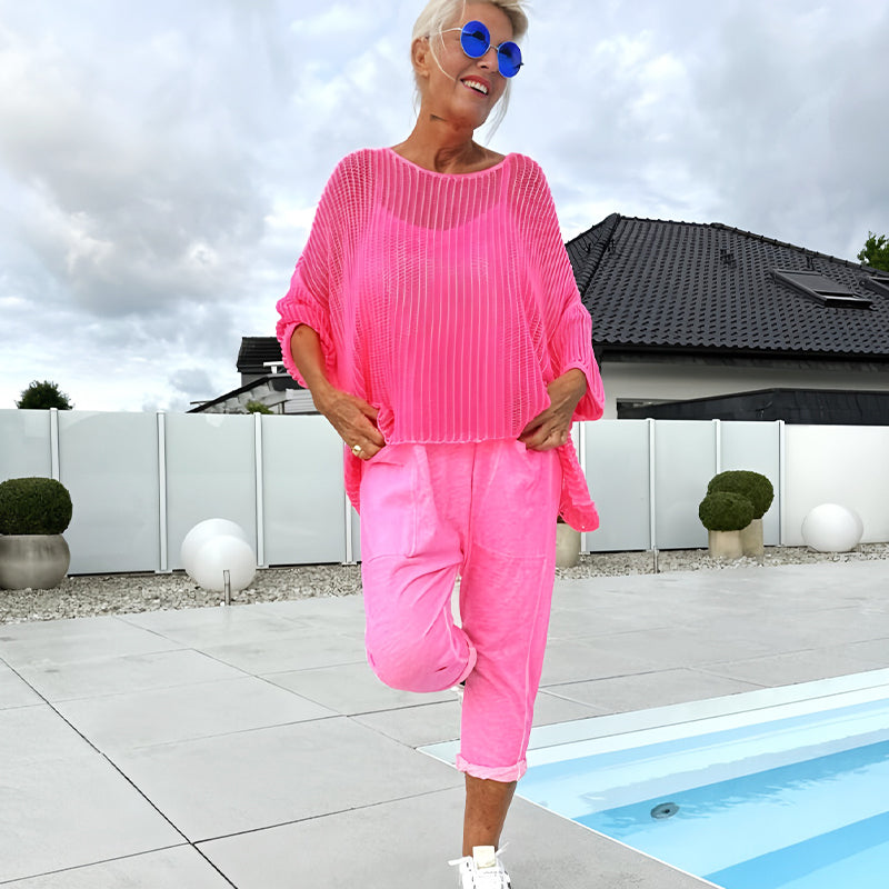 Mono de mujer + top casual calado-ES