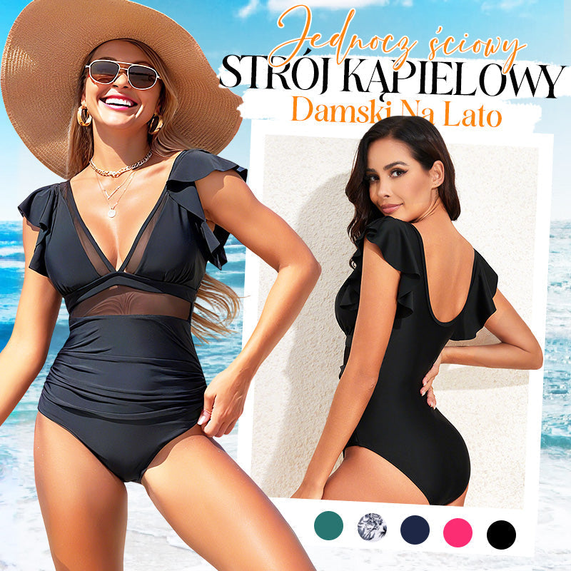 Seksualus nėriniuotas vientisas maudymosi kostiumėlis-LT