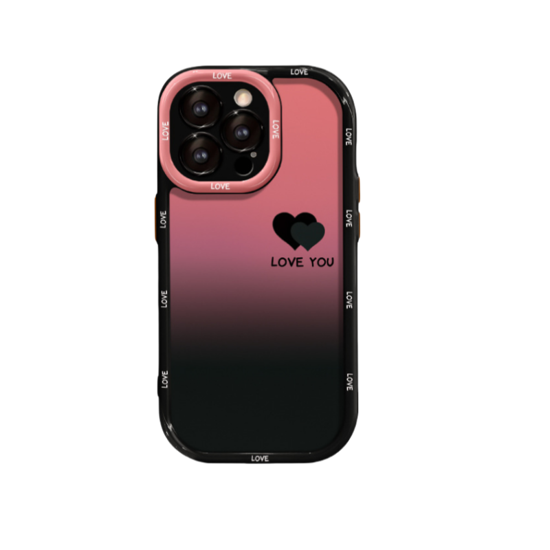 Θήκη iPhone σε ματ ντεγκραντέ – LOVE YOU & LUCKY Smiley Designs-GR