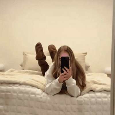 Kalėdinės žąsų pūkų kojinės-LT