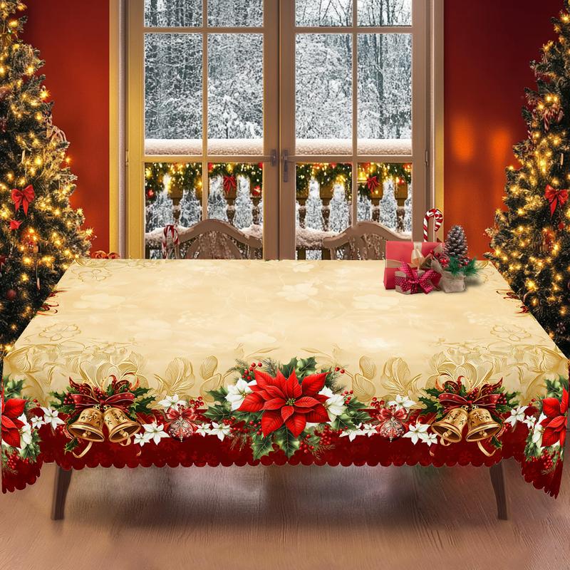 Mantel navideño de primera calidad: un encantador diseño de Papá Noel y renos para disfrutar de momentos alegres en familia.-ES