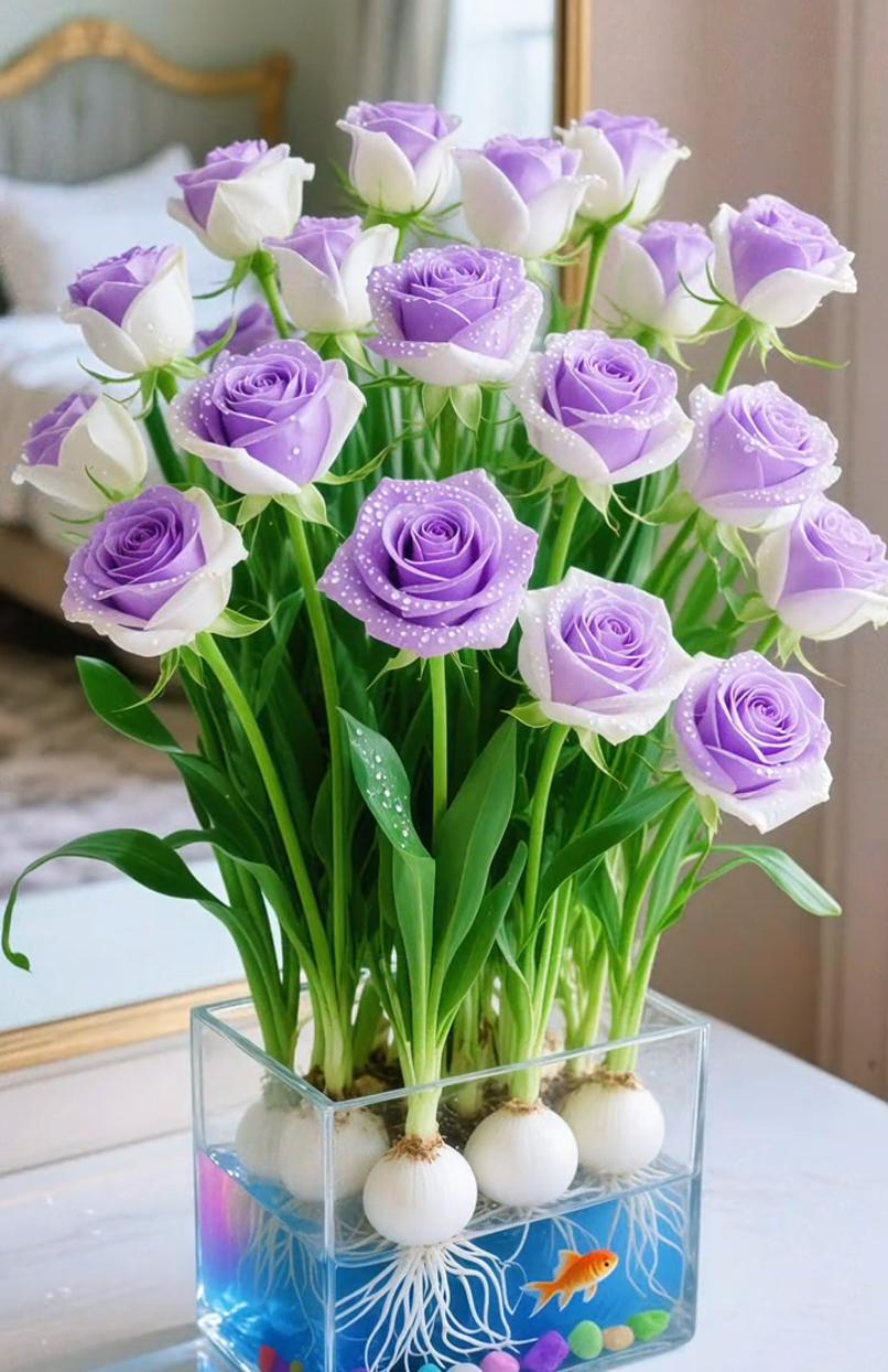 🌈Υδροπονικοί, σπάνιοι, δίχρωμοι βολβοί τριανταφυλλιάς: ένα πολύχρωμο θαύμα της φύσης 🌹-GR