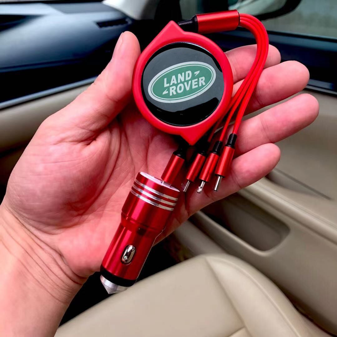 3 viename ištraukiamas automobilio duomenų kabelis + nemokamas automobilinis įkroviklis-LT