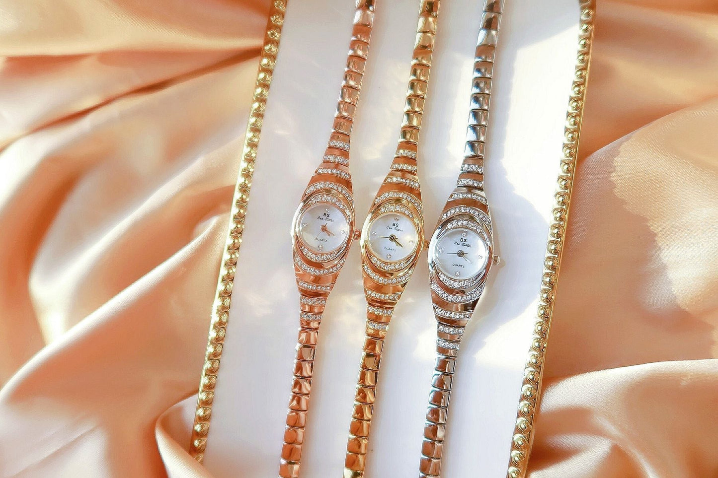 💎Moteriškas laikrodis su krištolo apyranke⌚-LT