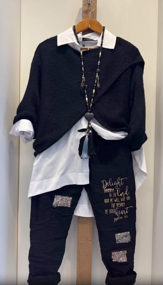 Γυναικείο casual κοστούμι, πουλόβερ και παντελόνι-GR