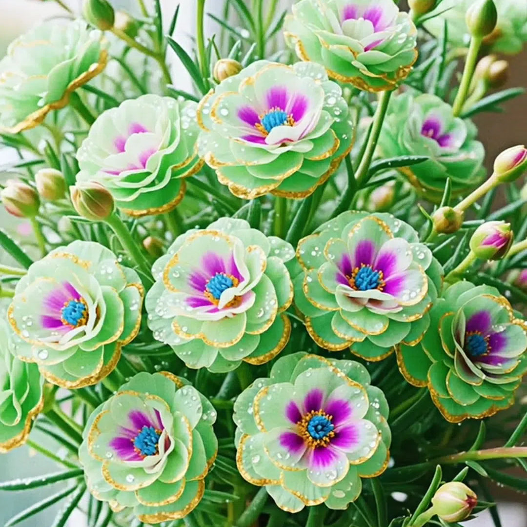 Kuldne pitsiline portulaka 🌸✨ Kaunid topeltõied suviste värvide jaoks-EE