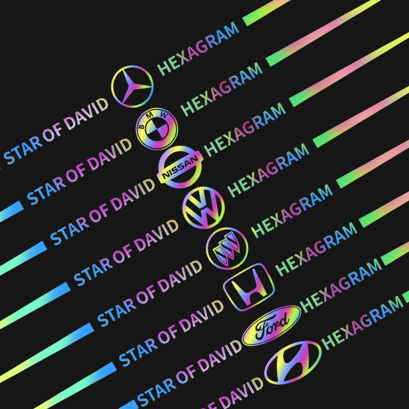 Pegatinas reflectantes láser de colores 3D para coche, 4 unidades-ES