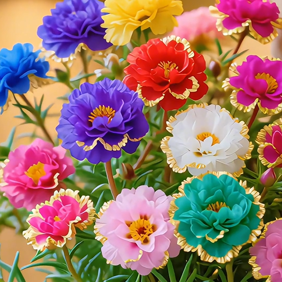 Kuldne pitsiline portulaka 🌸✨ Kaunid topeltõied suviste värvide jaoks-EE
