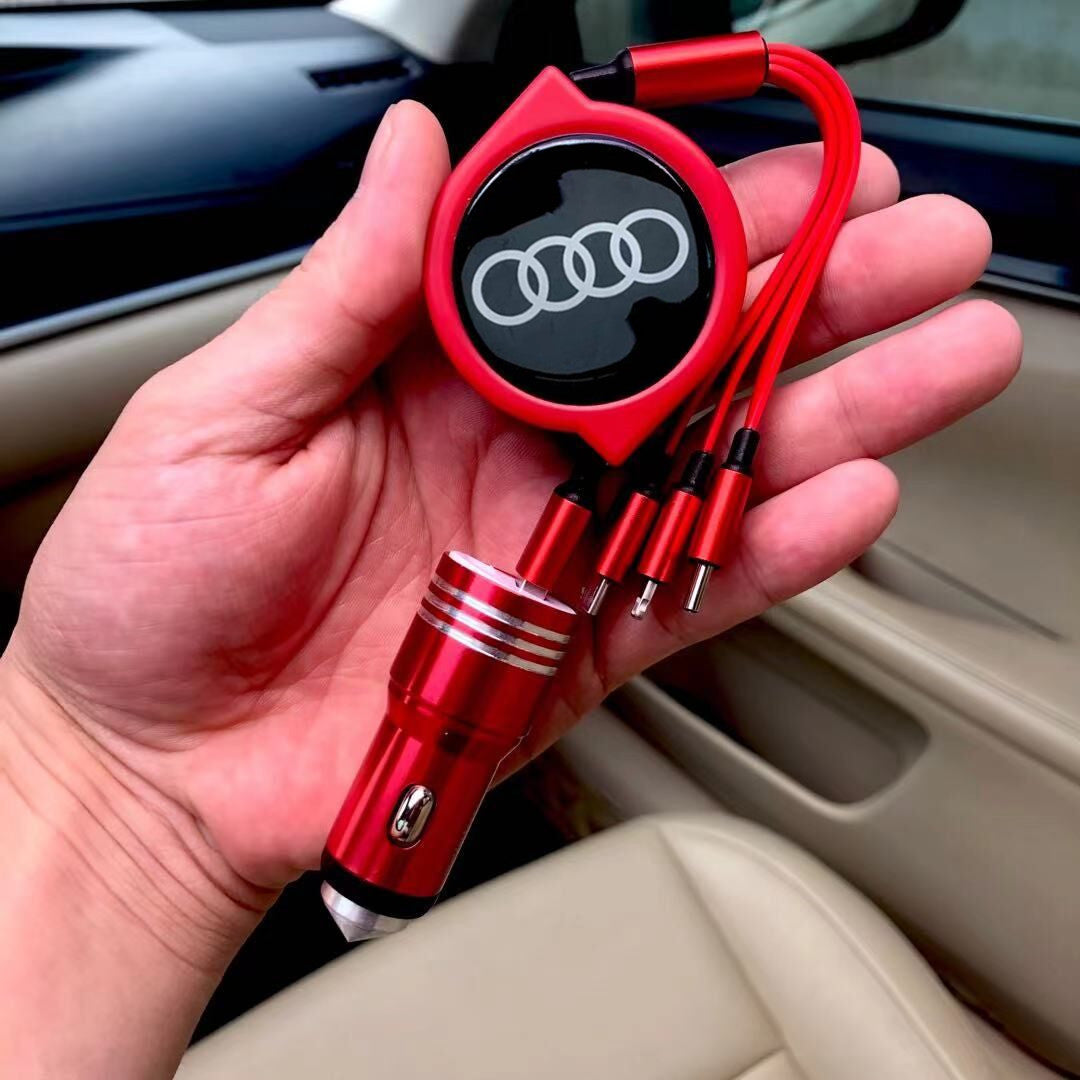 3 viename ištraukiamas automobilio duomenų kabelis + nemokamas automobilinis įkroviklis-LT