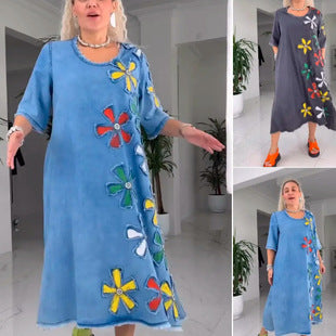 Moteriška gėlėta suknelė-LT