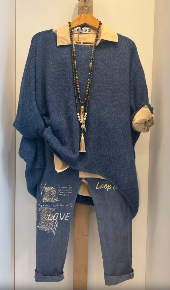 Γυναικείο casual κοστούμι, πουλόβερ και παντελόνι-GR