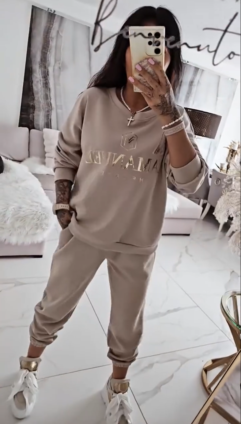 ⏳Časovno omejena ponudba! ⏰Ženski komplet za prosti čas, potiskana bluza in ohlapne hlače-SI