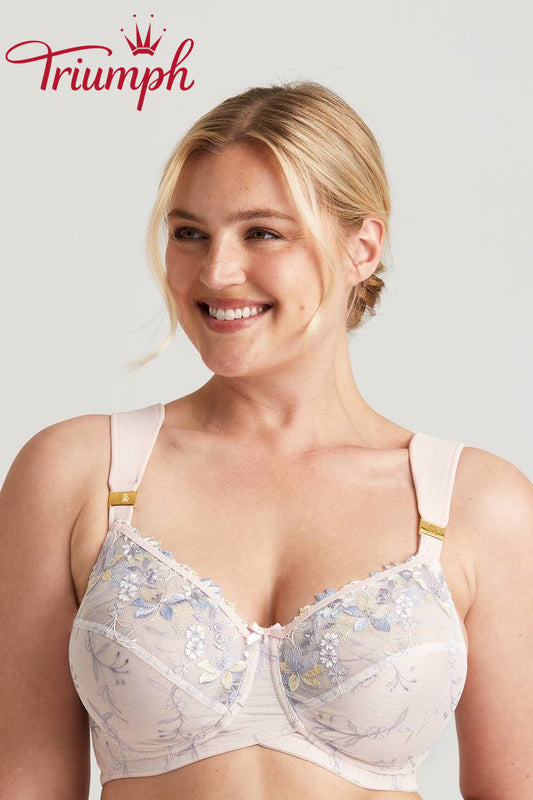 Triumph - (3 kom.) Grudnjak s push-up efektom i izvezenim cvijećem-HR