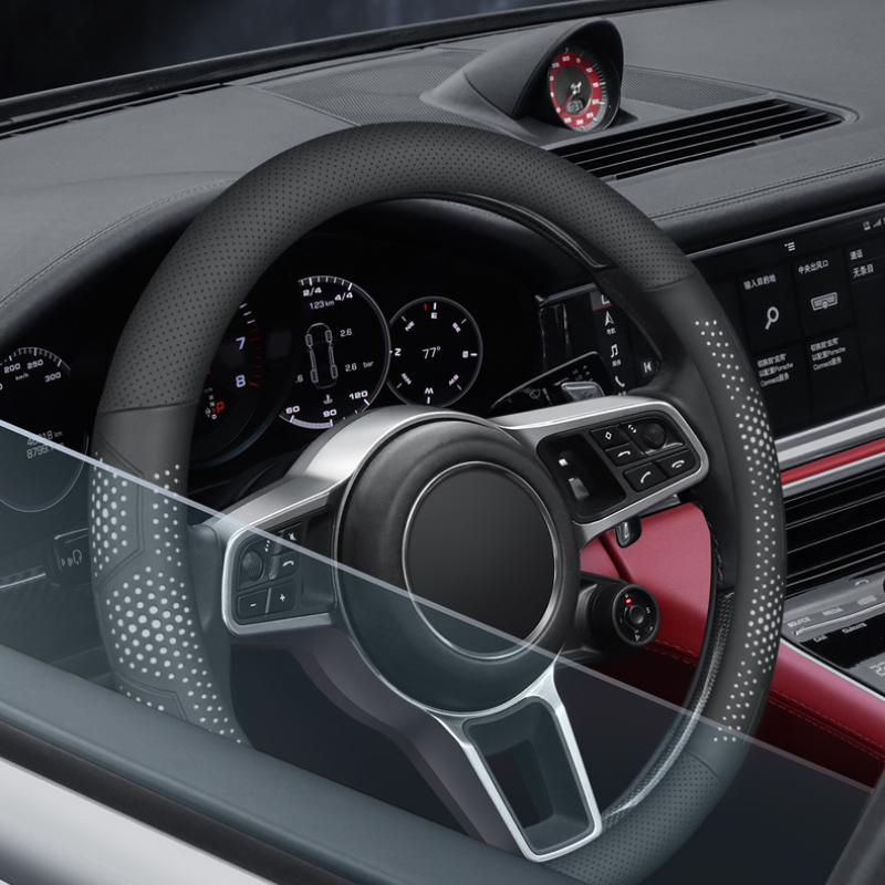 Ultra tanka, zračna prevleka za volan iz pravega usnja z nedrsečim oprijemom-SI