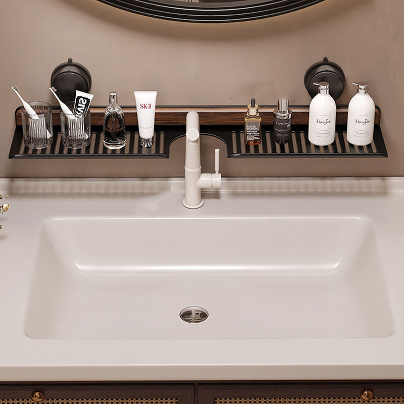 Βάση βρύσης από αλουμίνιο καρυδιάς, δεν απαιτείται τρύπημα: κοίλη αποχέτευση, ισχυρή και ανθεκτική-GR