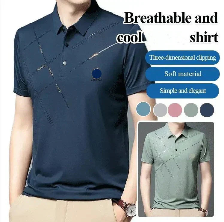 ✨Camisa elástica de seda helada para hombre-ES