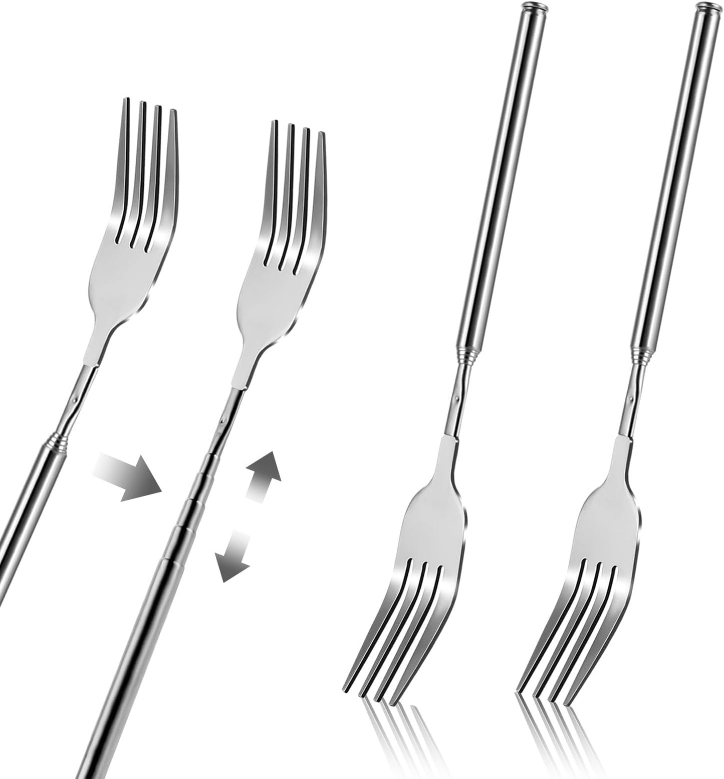 💥🔥Tenedor y cuchara telescópicos de acero inoxidable-ES