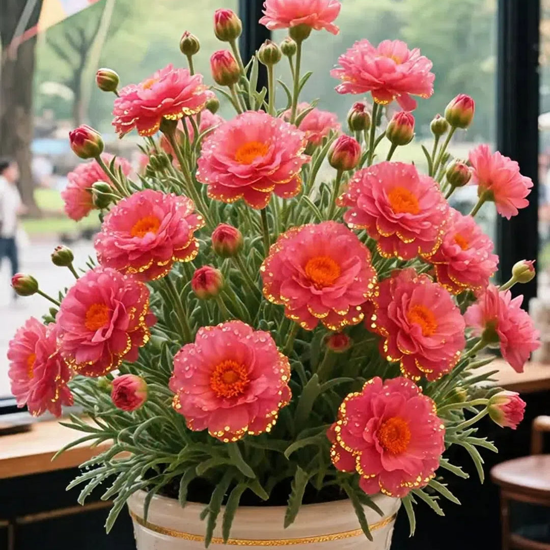 Kuldne pitsiline portulaka 🌸✨ Kaunid topeltõied suviste värvide jaoks-EE