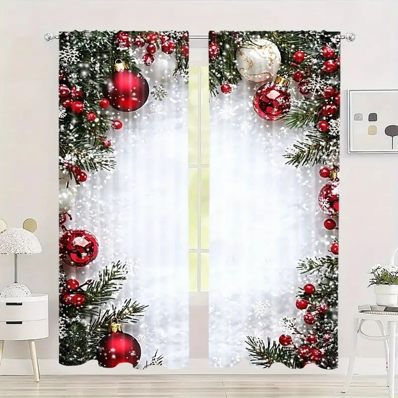 🎅Rebajas de Navidad 49% de descuento🎄Cortinas navideñas-ES