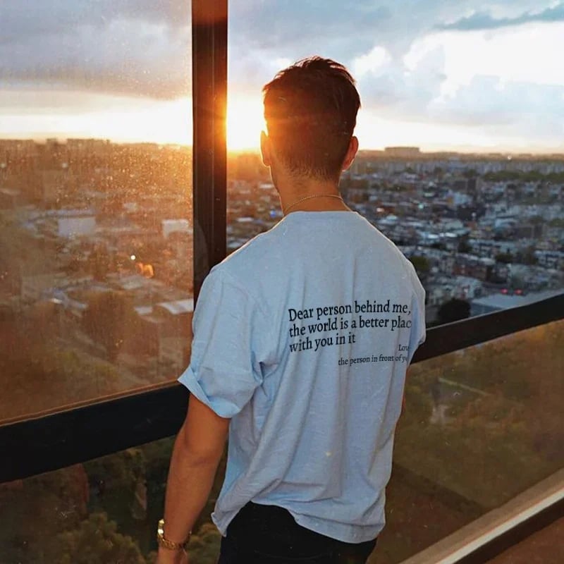 💥Nova unisex majica s potiskom "Draga oseba za mano" v veliki velikosti iz leta 2025-SI