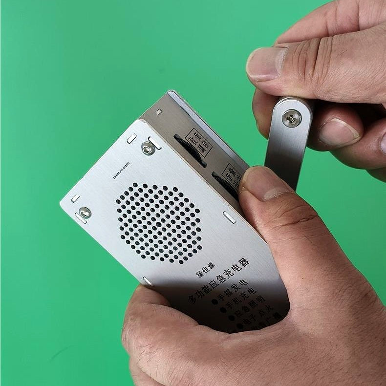 🔋 Σταθμός έκτακτης ανάγκης με χειροκίνητη μανιβέλα – Φακός, αναπτήρας και power bank (1000mAh)-GR