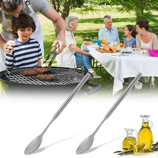 💥🔥Tenedor y cuchara telescópicos de acero inoxidable-ES