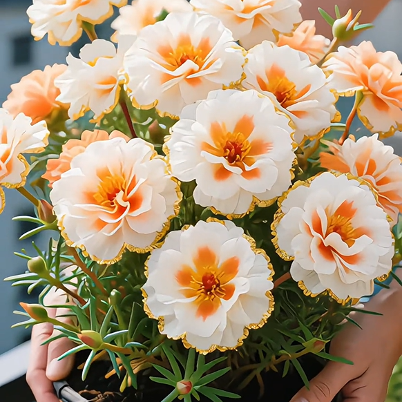 Kuldne pitsiline portulaka 🌸✨ Kaunid topeltõied suviste värvide jaoks-EE