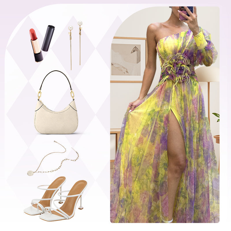 ✨【Mago Adelgazante】. Vestido con bloques de color Mirage✨-ES