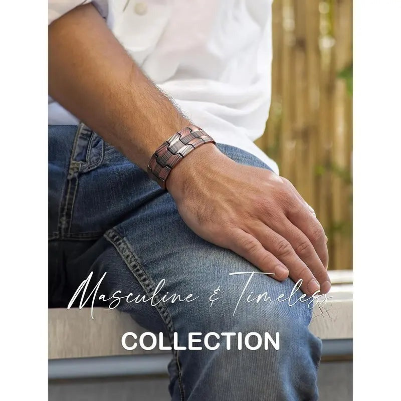 Bakrena magnetna zapestnica —— Lajša utrujenost in spodbuja krvni obtok-SI