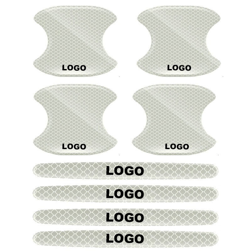 Pegatinas para manija de puerta de coche (panel de puerta + tira anticolisión / juego de 8 piezas)-ES