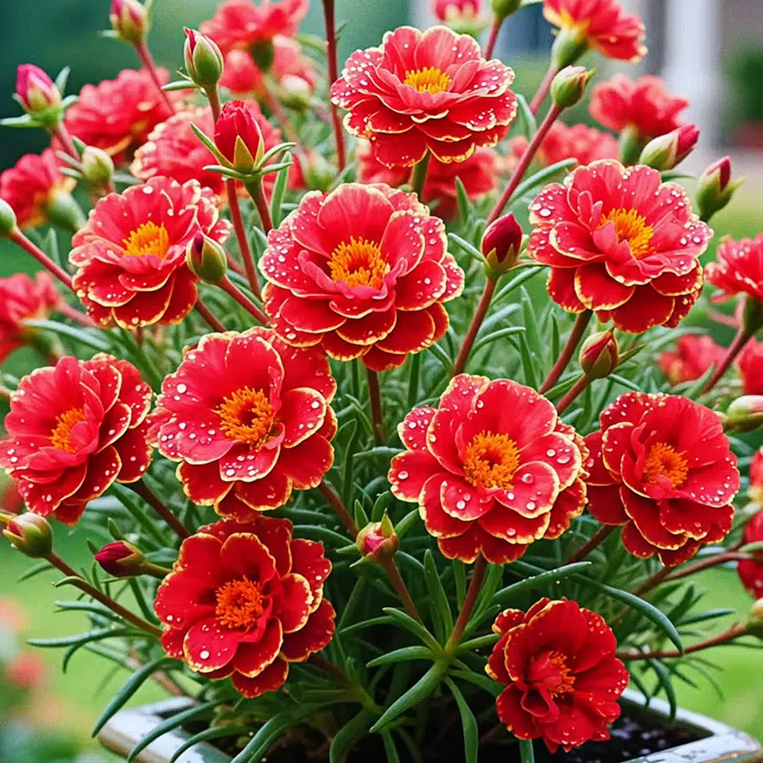 Kuldne pitsiline portulaka 🌸✨ Kaunid topeltõied suviste värvide jaoks-EE