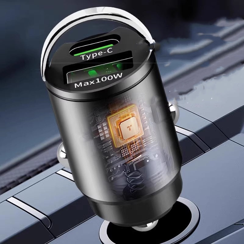 Paslėptas automobilio USB įkroviklis su dviem prievadais-LT